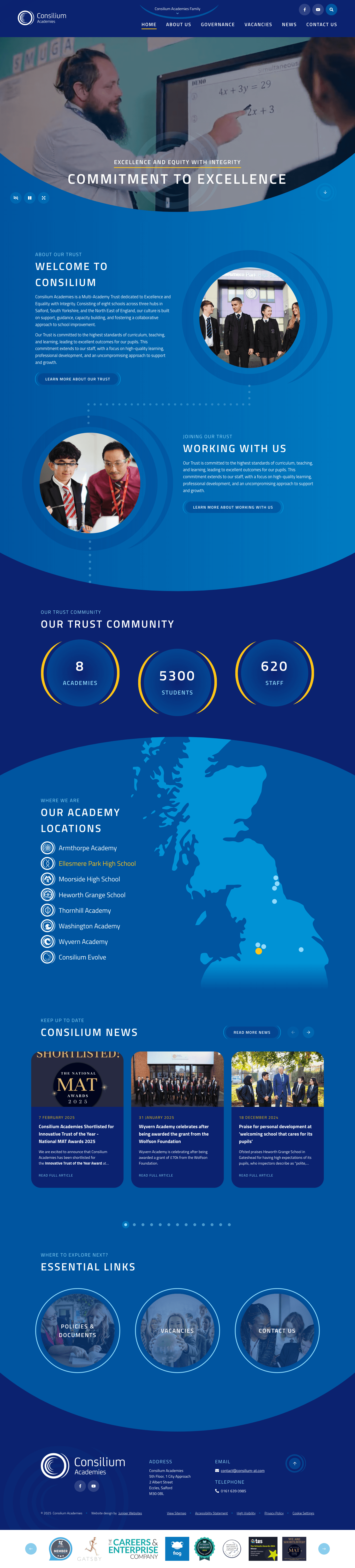 Screenshot of Consilium Academy Trust's website